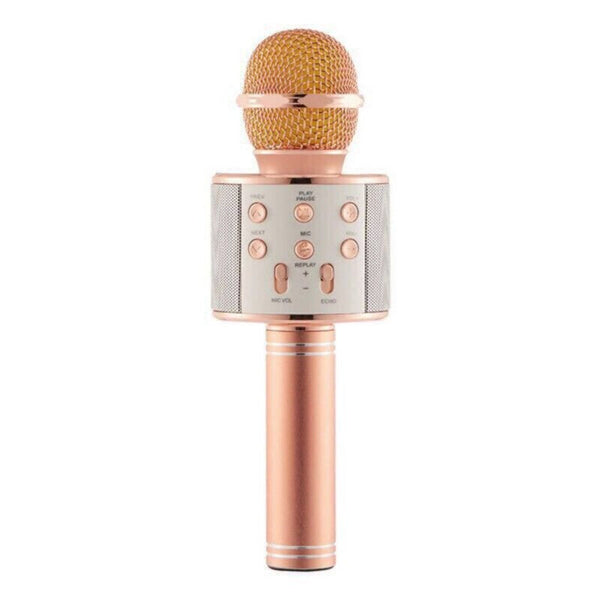 WS858 Portable Wireless Karaoke Microphone - Rose Gold