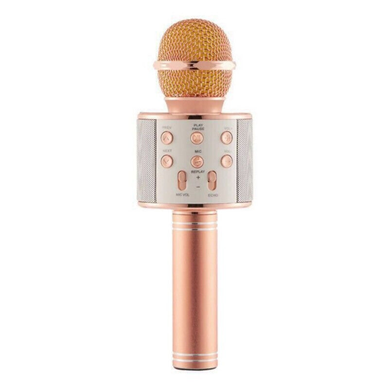 WS858 Portable Wireless Karaoke Microphone - Rose Gold