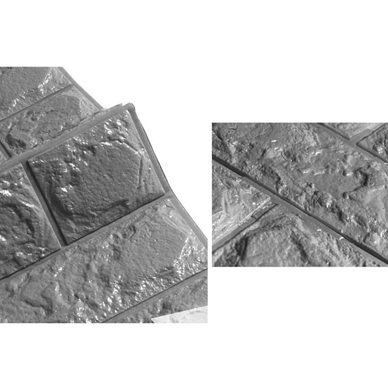 ملصق حائط ثلاثي الأبعاد لتحسين المنزل من الطوب الرغوي - رمادي