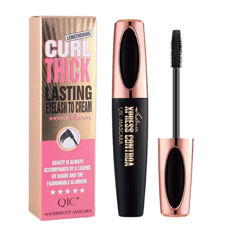 Waterproof 4D Silk Fiber Eyelash Mascara - Black