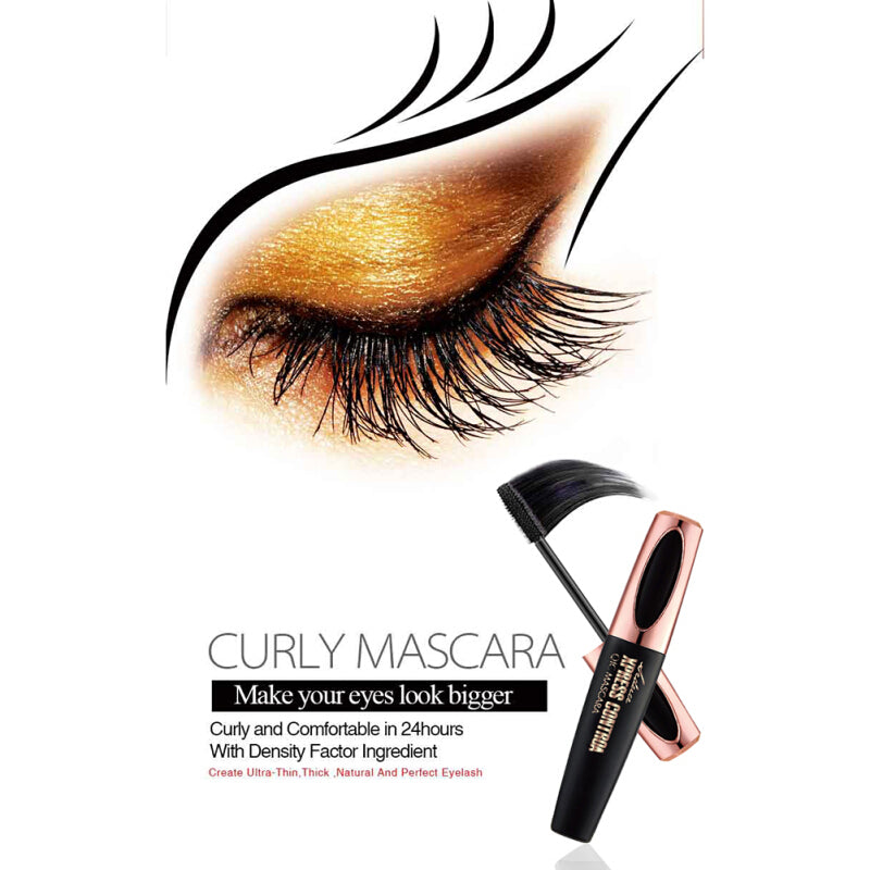 Waterproof 4D Silk Fiber Eyelash Mascara - Black