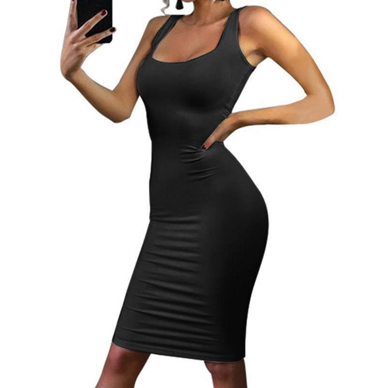 Women Casual Sleeveless Bodycon Dress - Black