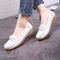 Women Cow Muscle Ballet Light Shoes - White