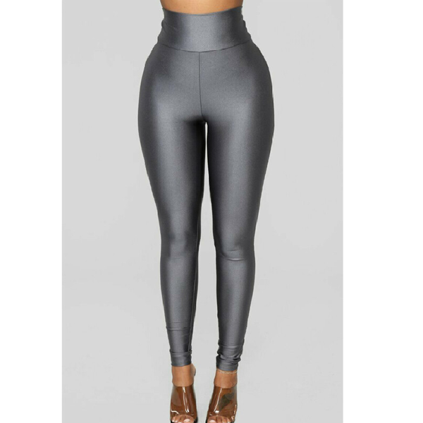 Women High Waist Stretchy Leggings - Grey