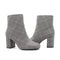 Women Lattice Printing Fabric Boots - Dark Grey