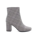 Women Lattice Printing Fabric Boots - Dark Grey