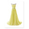 Women Long Skirt Evening Dress - Light Yellow