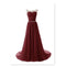 Women Long Skirt Evening Dress - Wine Red