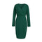 Women Long Sleeve Bodycon Casual Dress - Green