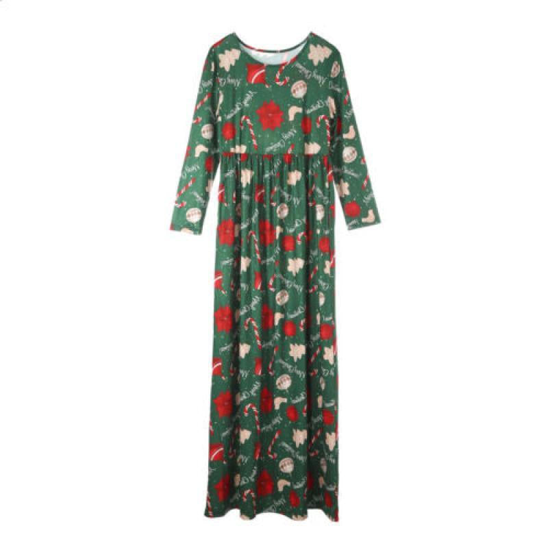 Women Long Sleeve Party Maxi Dress - Green