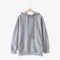 Women Long Sleeves Hoodies Top - Grey