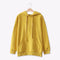 Women Long Sleeves Hoodies Top - Yellow