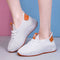 Women Mesh Casual Shoes - White & Orange