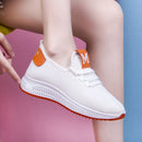 Women Mesh Casual Shoes - White & Orange