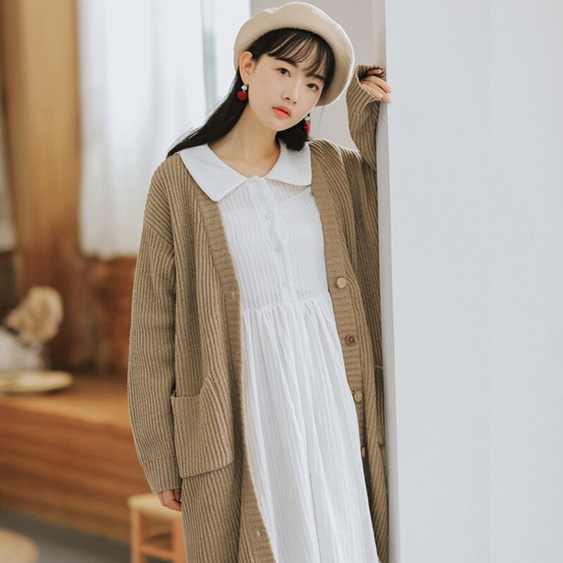 Women Modern Long Cardigan - Coffee