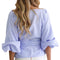 Women Off Shoulder Cross Blouse - Blue