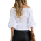 Women Off Shoulder Cross Blouse - White