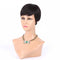 Women Pixie Cut Lace Human Hair Wig - Black