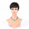 Women Pixie Cut Lace Human Hair Wig - Black