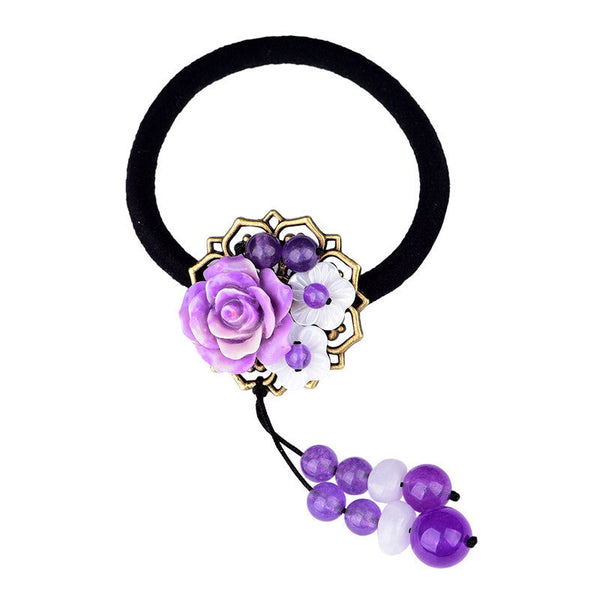 Women Premium Retro Hair Ring Headdress - Purple