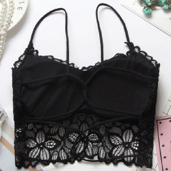 Women Push Up Lace Bralette - Black