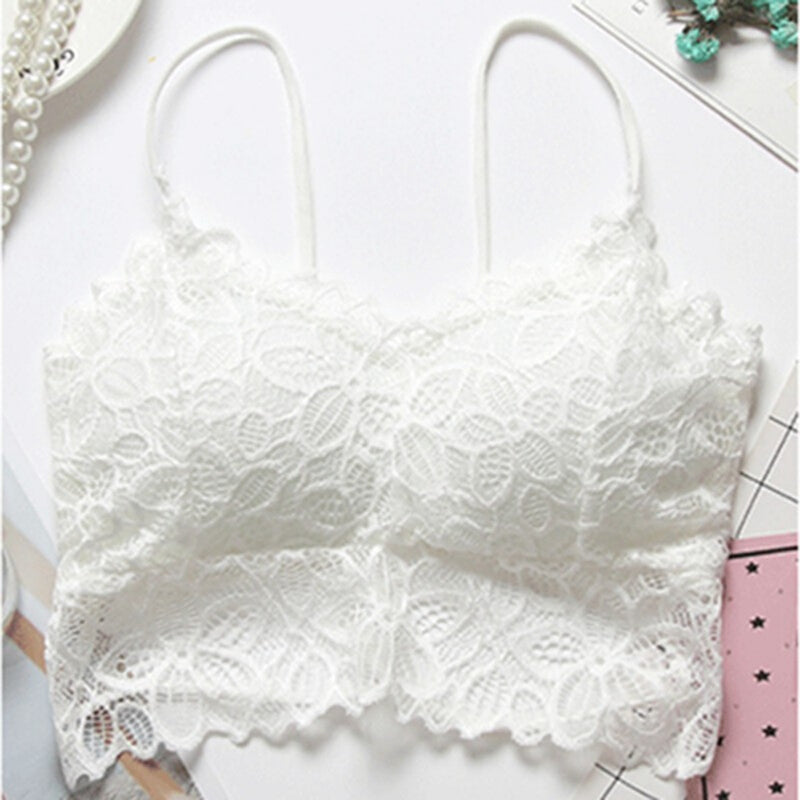 Women Push Up Lace Bralette - White