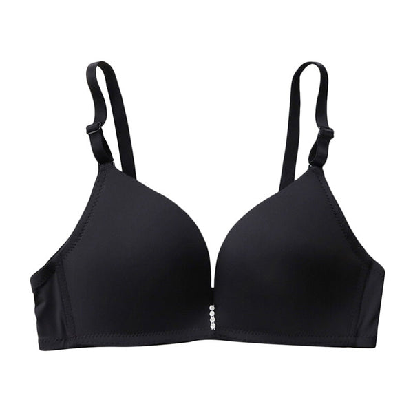 Women Push Up Seamless Adjustable Lingerie Bra - Black