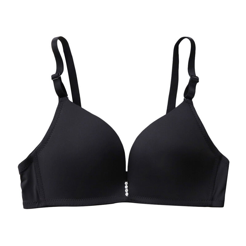 Women Push Up Seamless Adjustable Lingerie Bra - Black