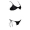 Women Sexy Bikini Low Waist Split Swimsuit - Black