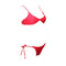 Women Sexy Bikini Low Waist Split Swimsuit - Red