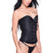 Women Sexy Satin Corset Lace Body Shaper - Black