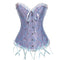 Women Sexy Satin Corset Lace Body Shaper - Light Blue