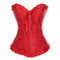 Women Sexy Satin Corset Lace Body Shaper - Red