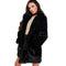 Women Style Faux Fur Parka Hooded Coat - Black