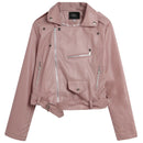 Women Style Leather Motorcycle Jacket - Pink