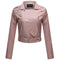 Women Style Leather Motorcycle Jacket - Pink