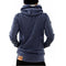 Women Stylish Heaps Collar Hoodie Pullover - Blue