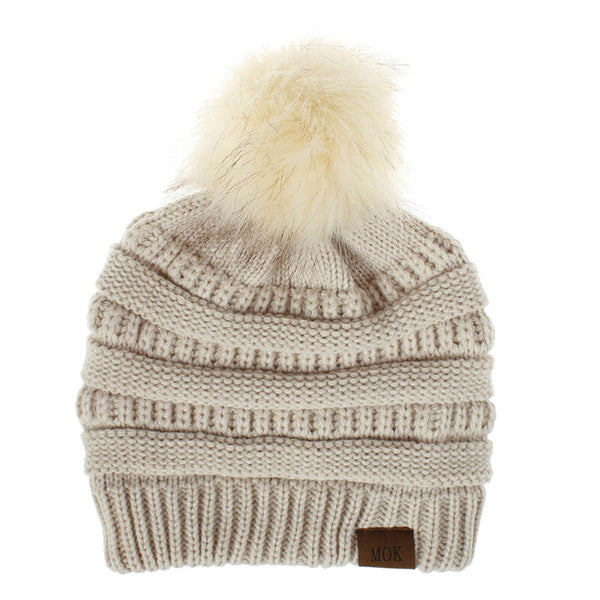 Women Tailored Casual Knitted Beanies - Beige