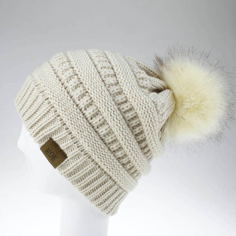 Women Tailored Casual Knitted Beanies - Beige