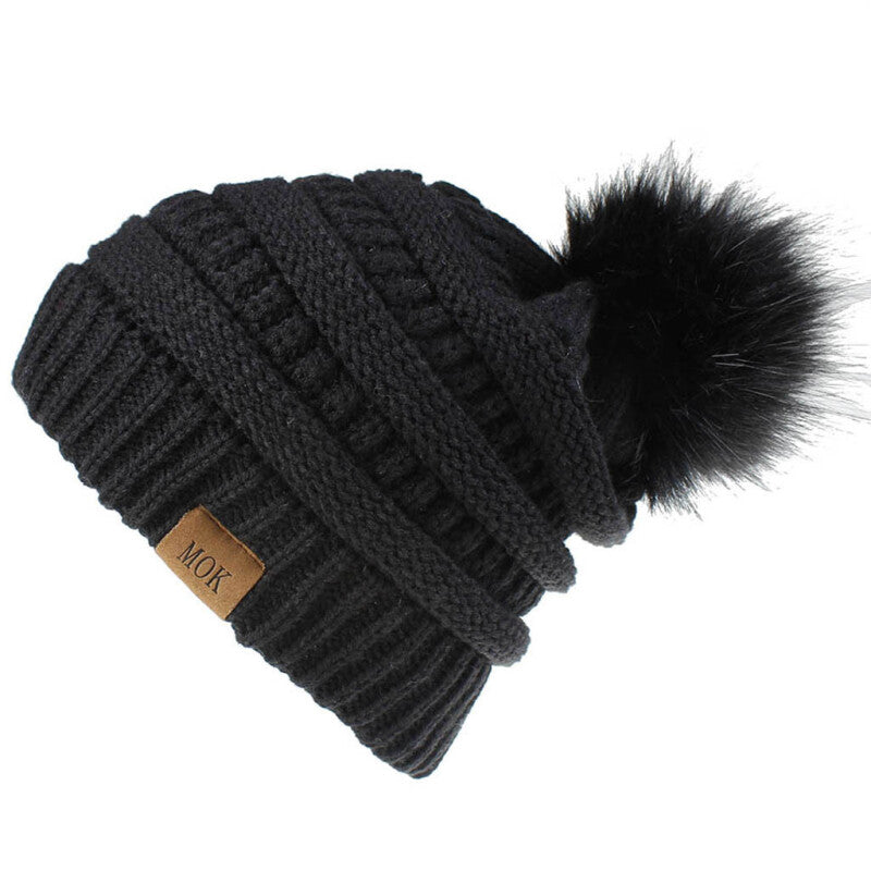 Women Tailored Casual Knitted Beanies - Black