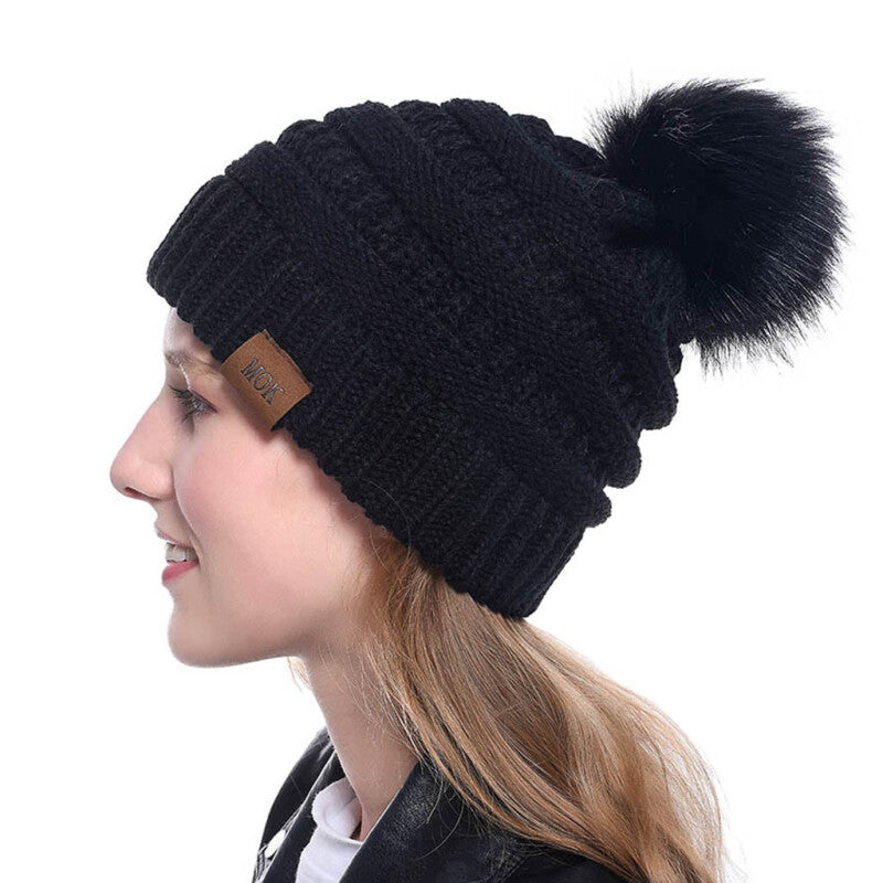 Women Tailored Casual Knitted Beanies - Black