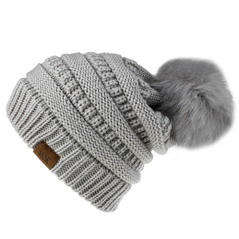 Women Tailored Casual Knitted Beanies - Gray