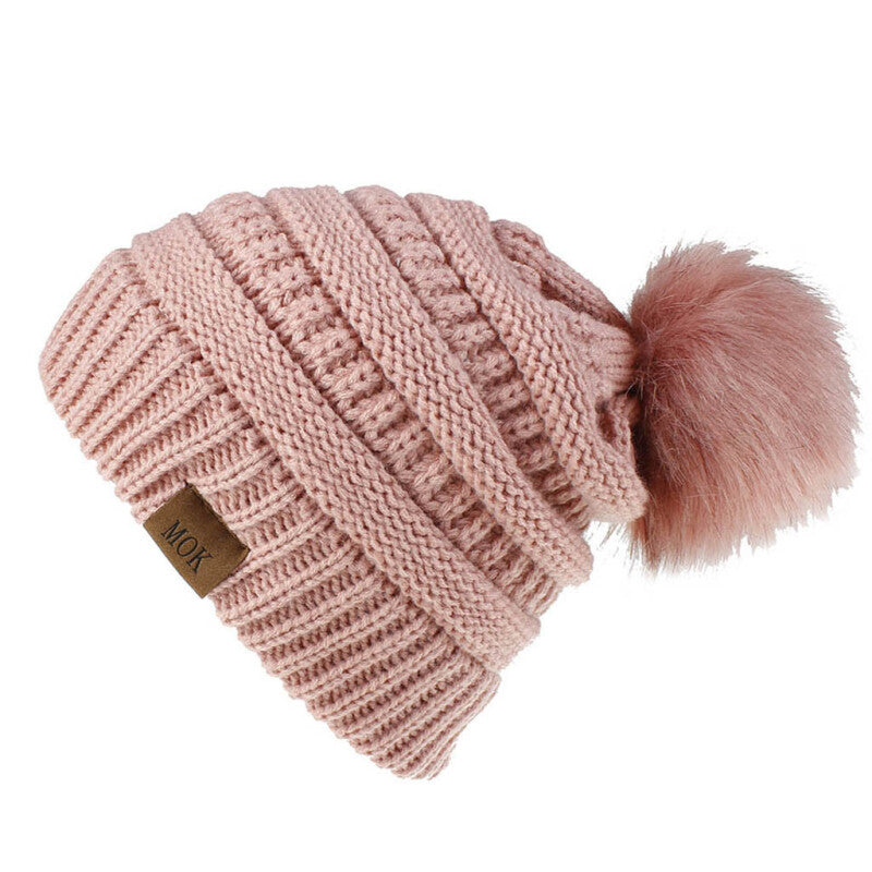 Women Tailored Casual Knitted Beanies - Pink