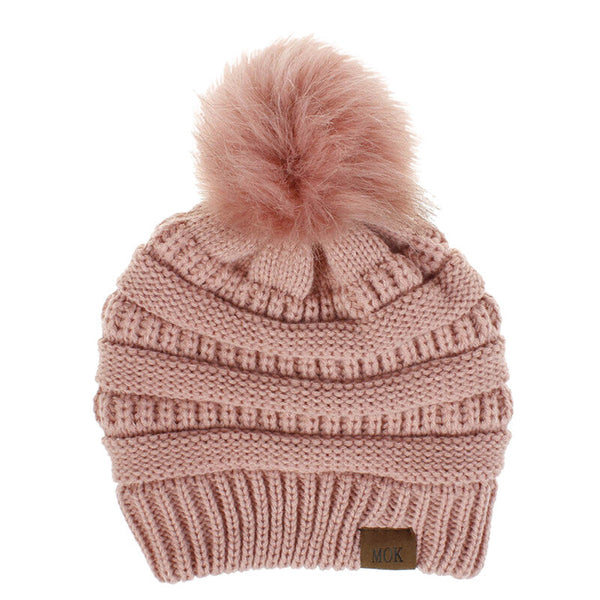 Women Tailored Casual Knitted Beanies - Pink