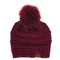 Women Tailored Casual Knitted Beanies - Wine Red