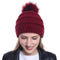 Women Tailored Casual Knitted Beanies - Wine Red