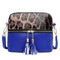 Women Tassel Leopard Printing Hand Bag - Blue