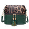 Women Tassel Leopard Printing Hand Bag - Green