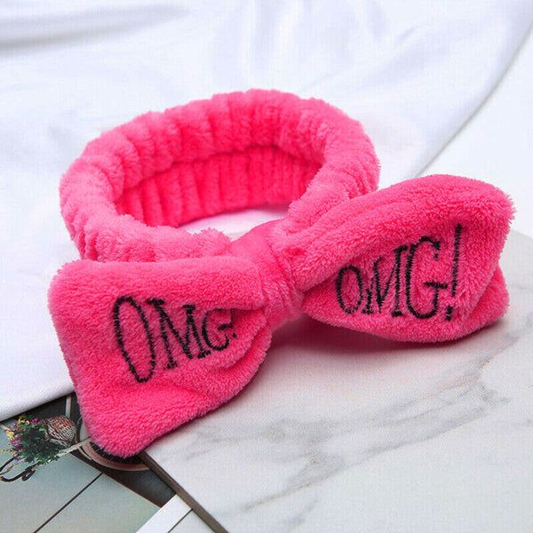 Women Velvet Bow Knot Headband - Hot Pink