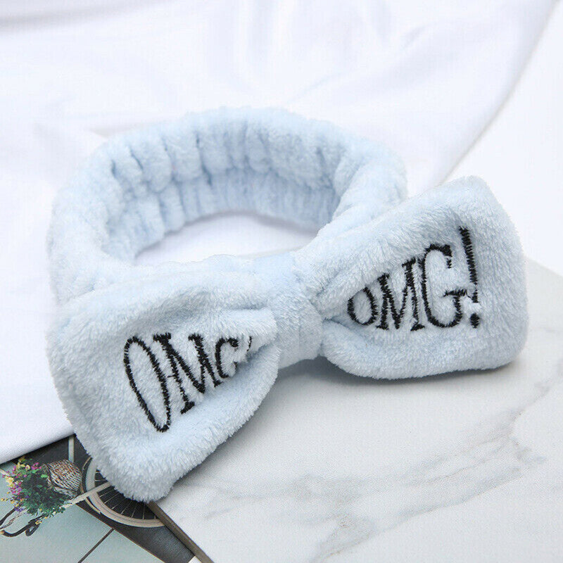 Women Velvet Bow Knot Headband - Light Blue